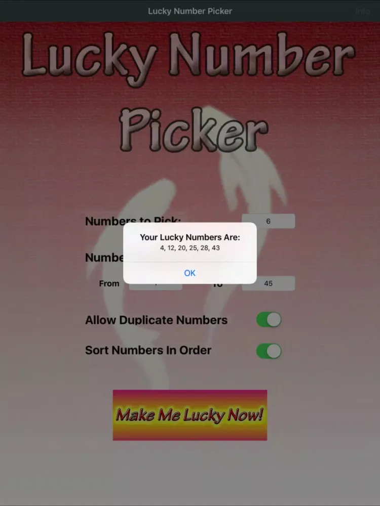 Lucky Number Picker iPad 应用截图
