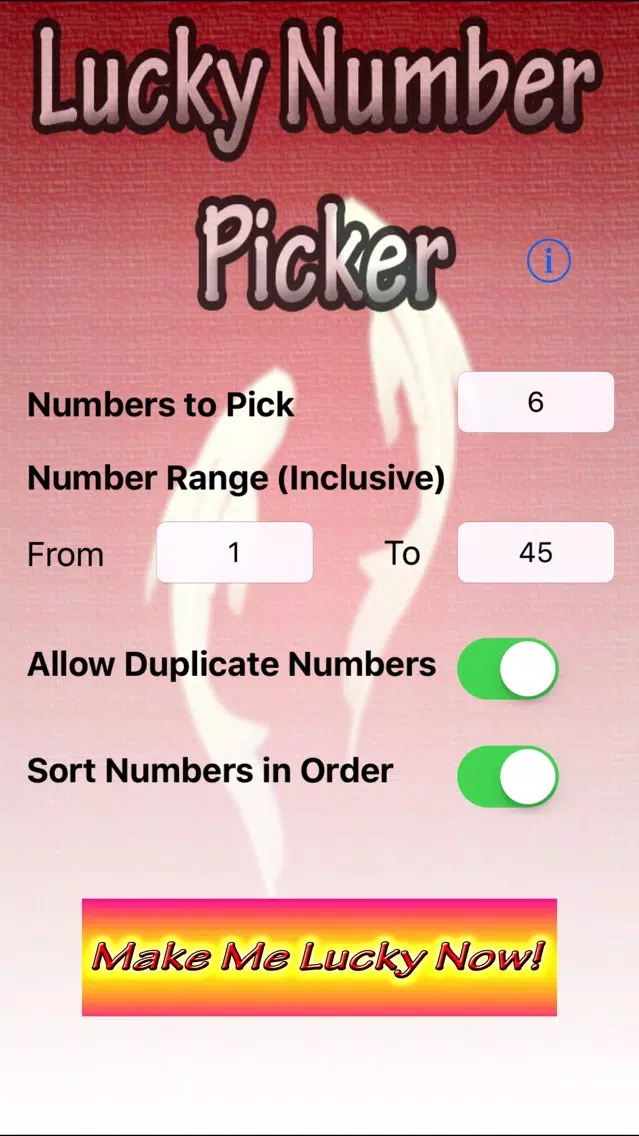 Lucky Number Picker Screenshots