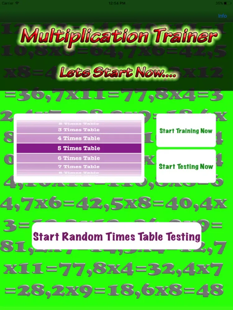 Multiplication Trainer iPad  स्क्रीनशॉट