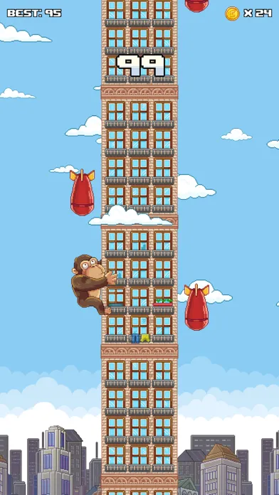 Super Kong Climb - Endless Pixel Arcade Climbing Game स्क्रीनशॉट