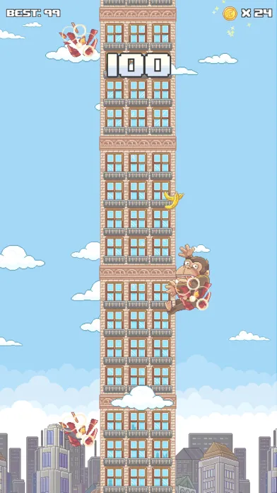Super Kong Climb - Endless Pixel Arcade Climbing Game स्क्रीनशॉट
