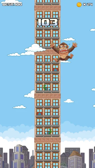 Super Kong Climb - Endless Pixel Arcade Climbing Game स्क्रीनशॉट