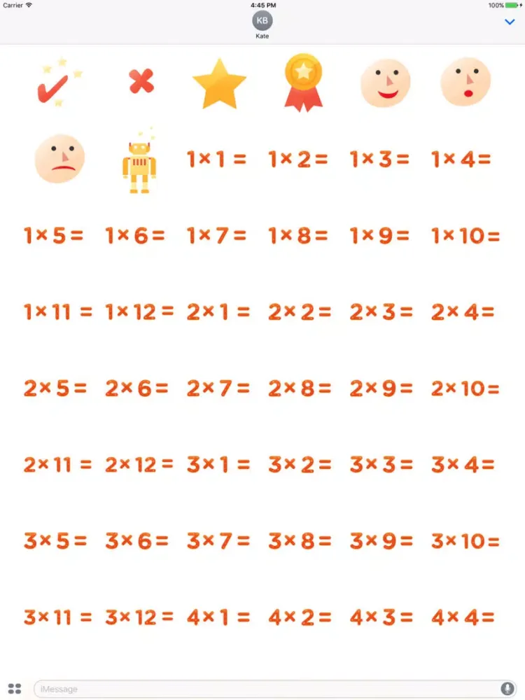 Math Multiplication Practice Stickers iPad  Screenshots