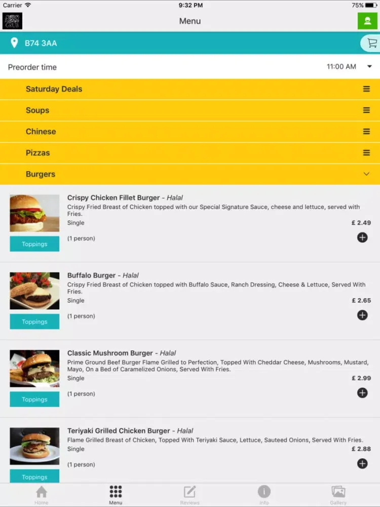 Tangkapan skrin Grub Yumms iPad 