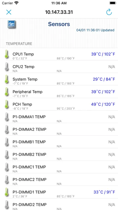 Capturas de tela do Supermicro IPMIView