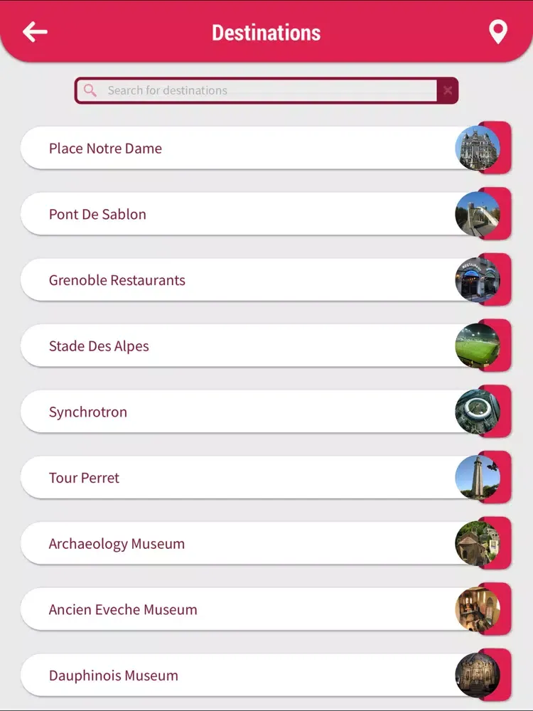 Tangkapan skrin Grenoble Tourism Guide iPad 