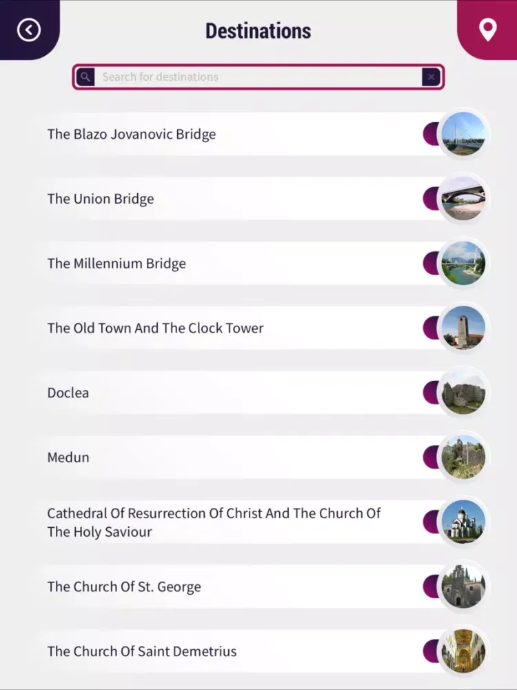 Tangkapan skrin Podgorica City Guide iPad 