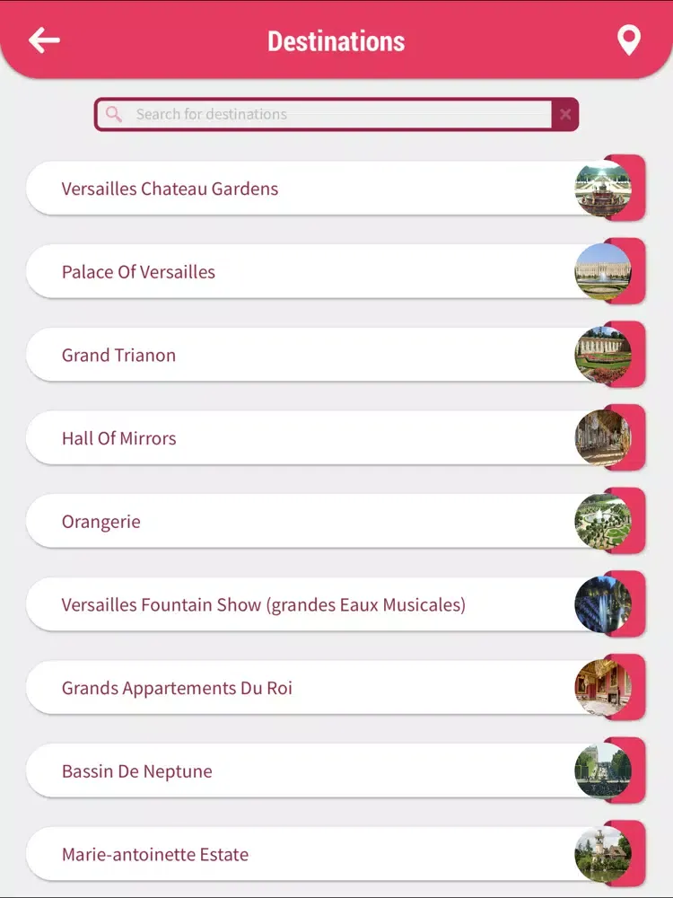 Capturas de tela do Versailles City Guide iPad 