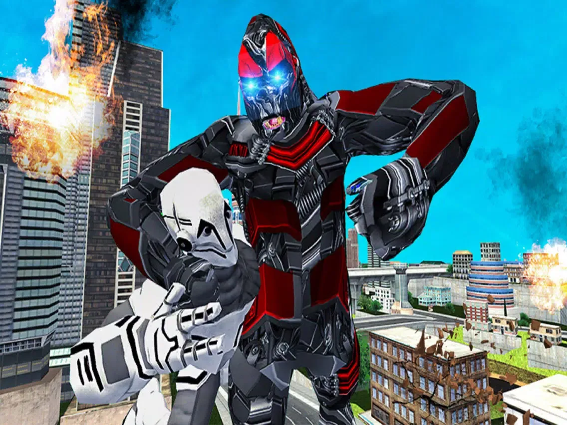 Tangkapan layar Gorilla Robot Smash City iPad 