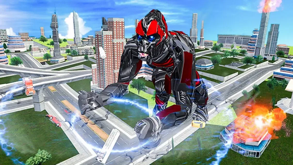 Tangkapan layar Gorilla Robot Smash City
