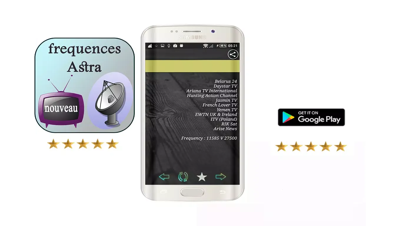 Tangkapan layar Astra frequences