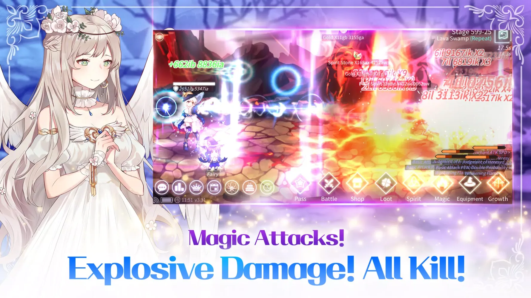 Tangkapan skrin Magical Girl: Idle Pixel Hero