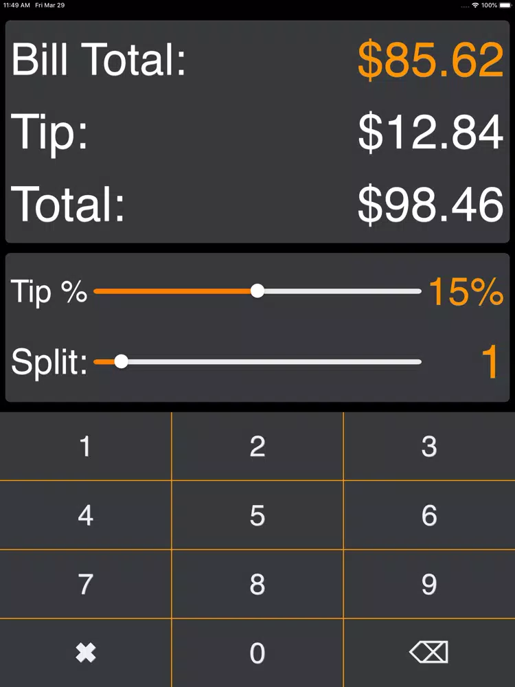 Tip Gratuity Pro iPad  스크린샷