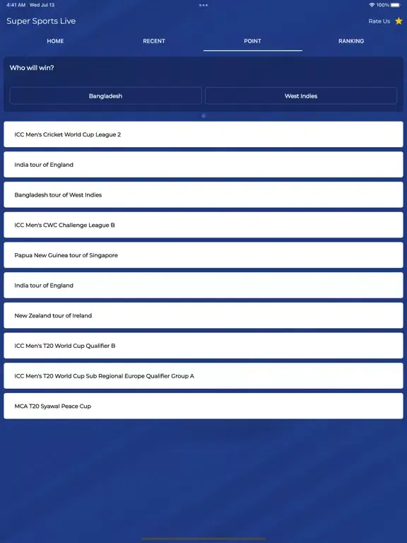 SuperSports Live iPad  स्क्रीनशॉट