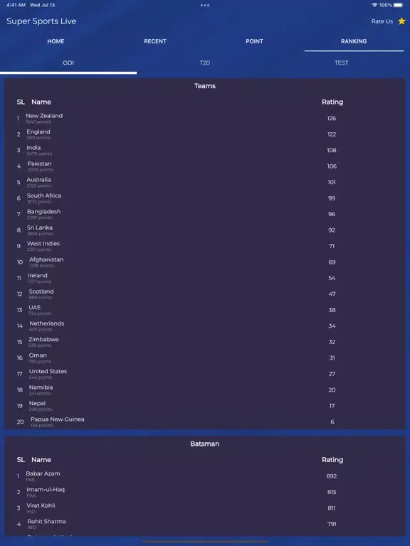 SuperSports Live iPad  स्क्रीनशॉट