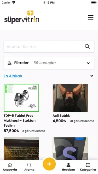 Capturas de tela do Super Vitrin