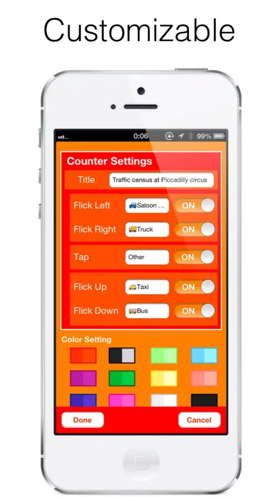 Flick Counter FREE - Tally Counter , Measure without looking at the screen Screenshots