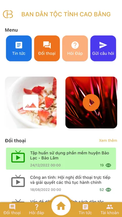 Captures d'écran de Đối thoại trực tuyến Cao Bằng