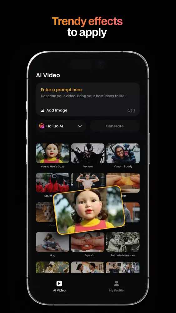 Tangkapan layar AI Video Generator Serda