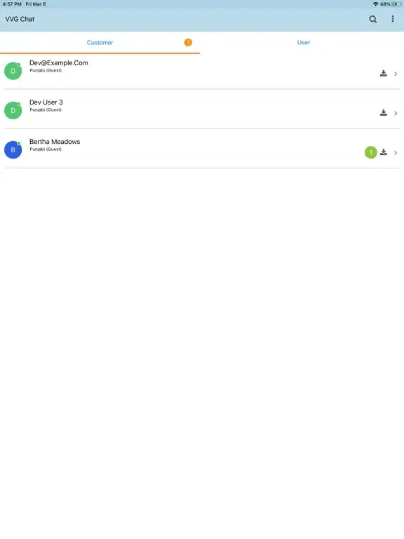 Capturas de pantalla de VVG Support Chat iPad 