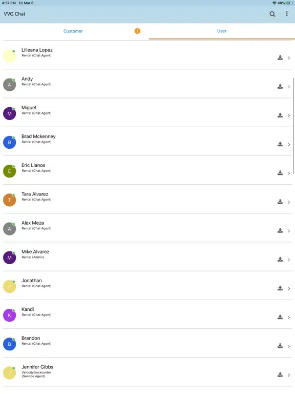 Capturas de pantalla de VVG Support Chat iPad 
