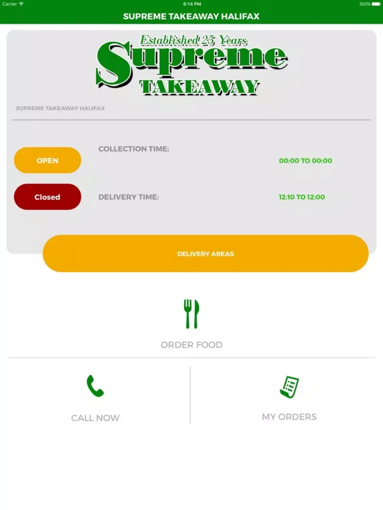 SUPREME TAKEAWAY HALIFAX iPad 應用截圖