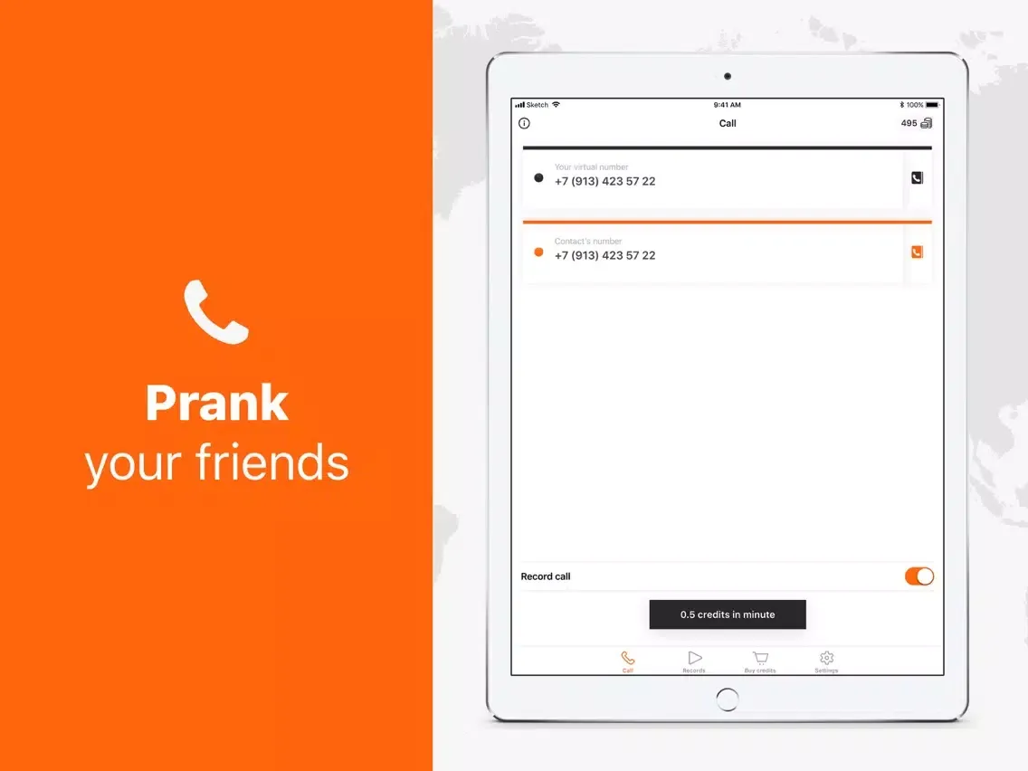 Number Changer, fake caller ID iPad 应用截图