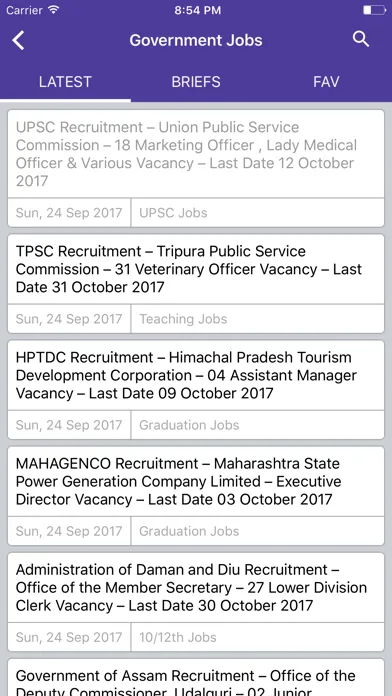 Captures d'écran de Government Jobs English