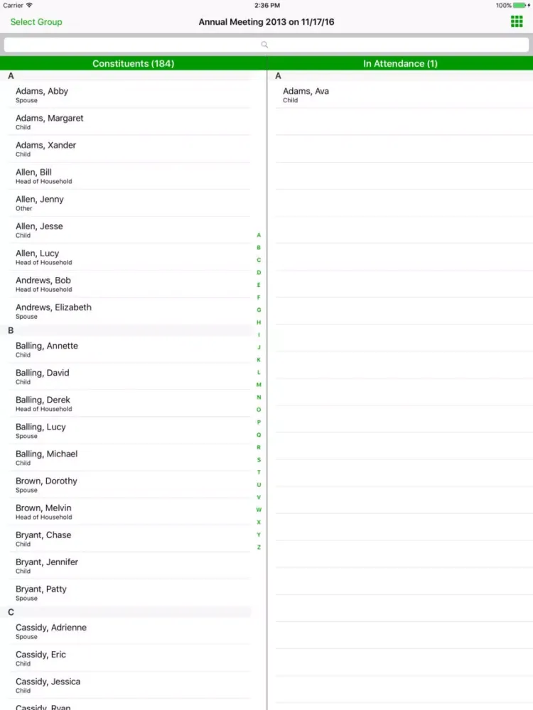 DonorWorks Mobile iPad  Screenshots