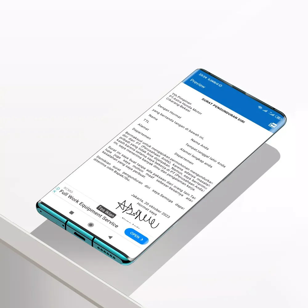 Surat Pengunduran Diri应用截图