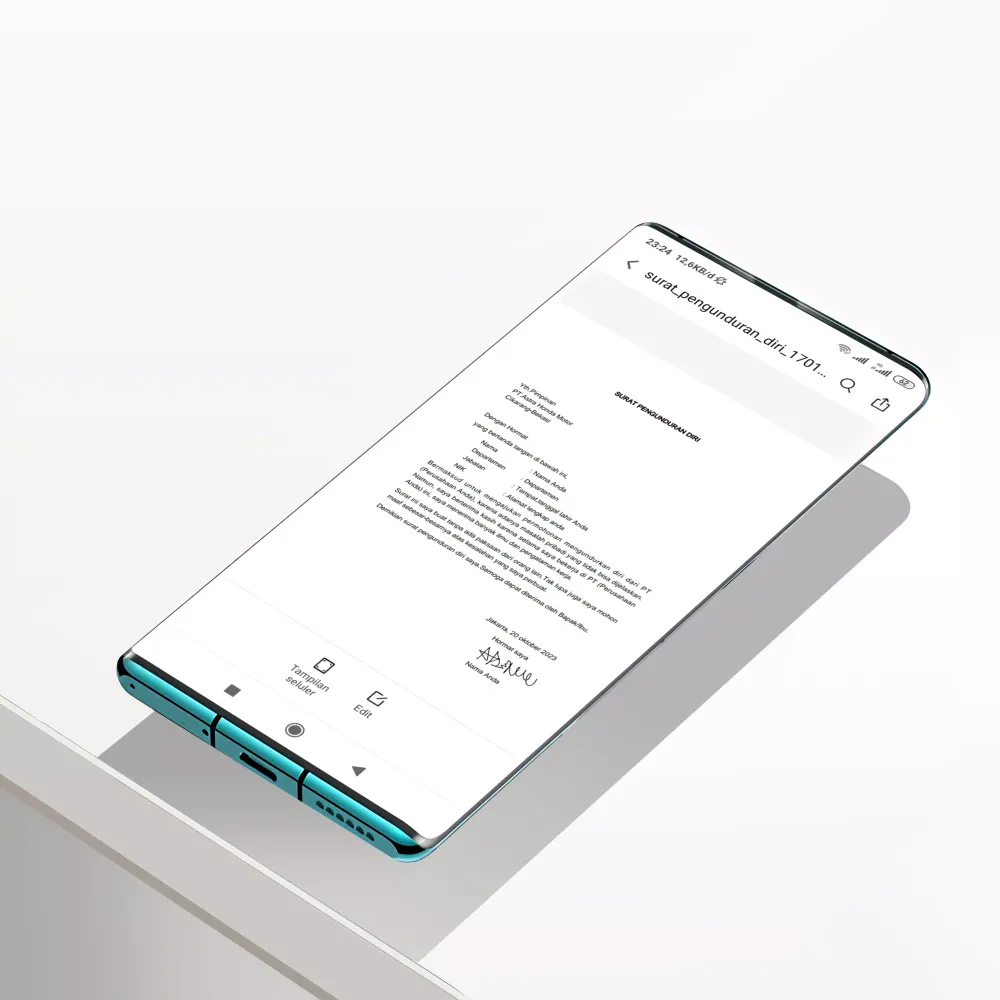 Surat Pengunduran Diri应用截图