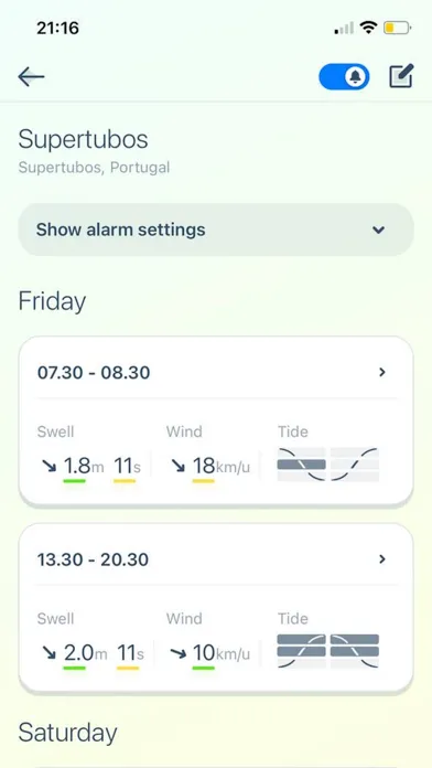 صور Surf Alarm: Forecast Alerts