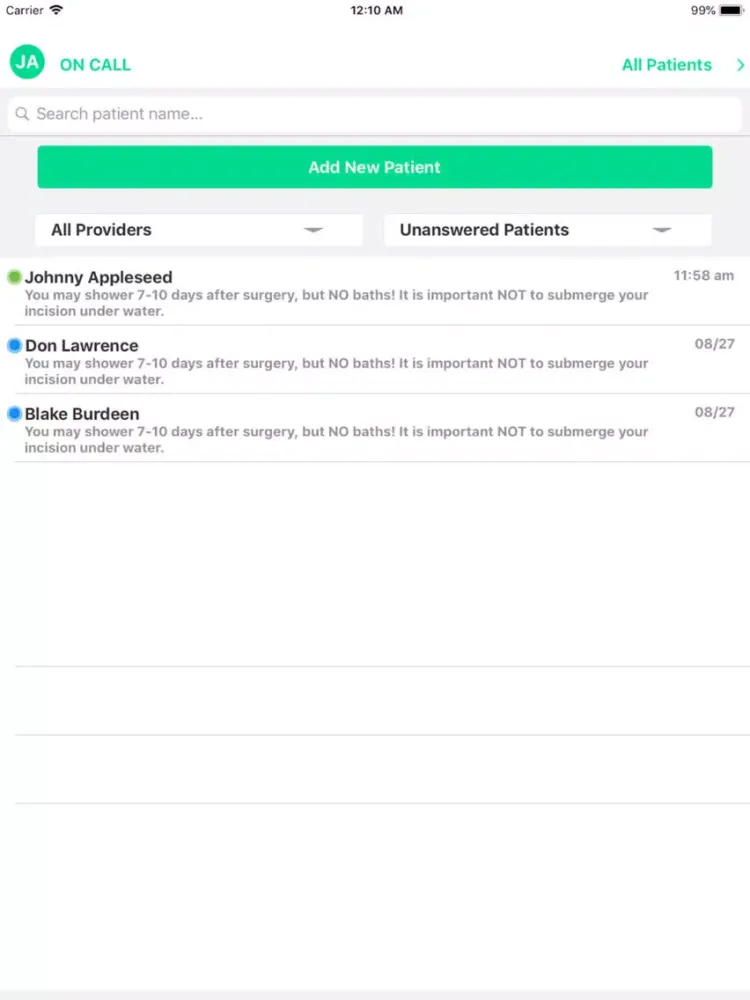 Ảnh chụp màn hình của Rebound Clinic iPad 