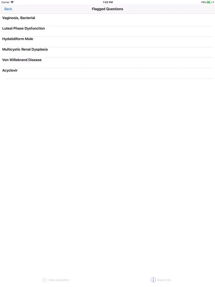 Capturas de tela do OB/GYN Board Review iPad 