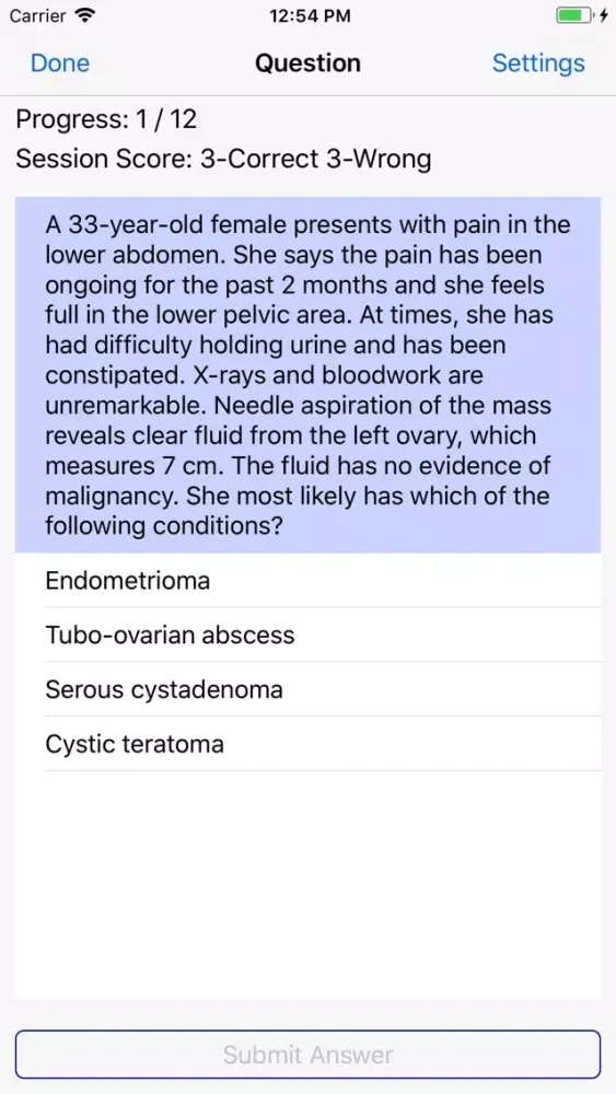 Capturas de tela do OB/GYN Board Review