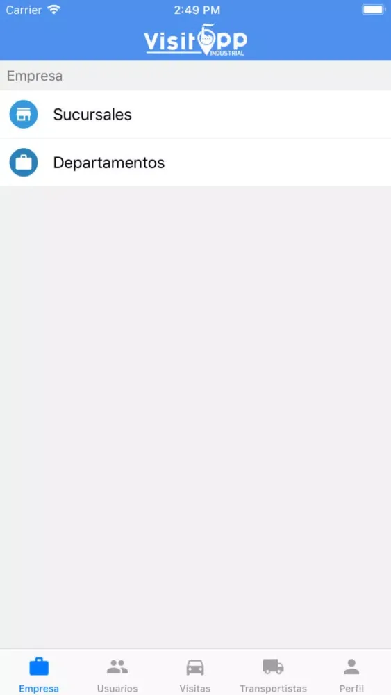 Capturas de tela do VisitApp Industrial Admin