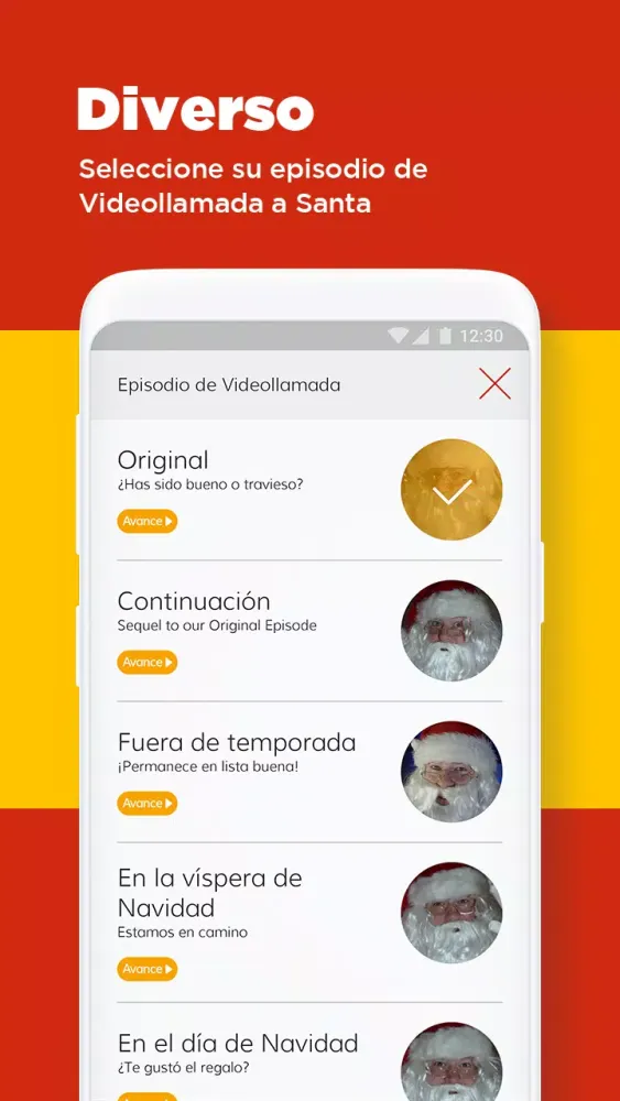 Capturas de tela do Videollamada a Santa