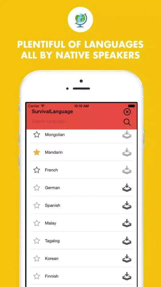 Capturas de tela do SurvivalLanguage