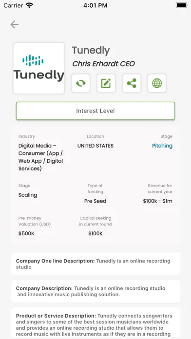 Startup Steroid Dealflow Screenshots