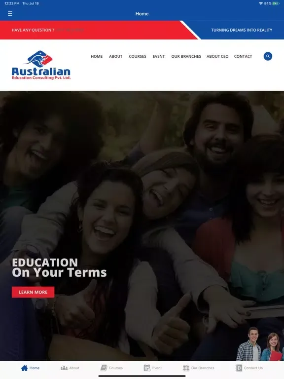 Tangkapan skrin AEC Consultancy iPad 