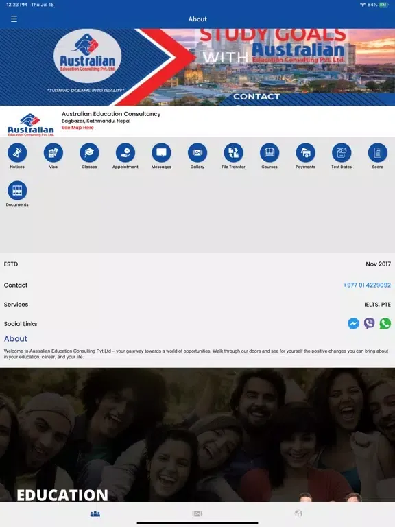Tangkapan skrin AEC Consultancy iPad 