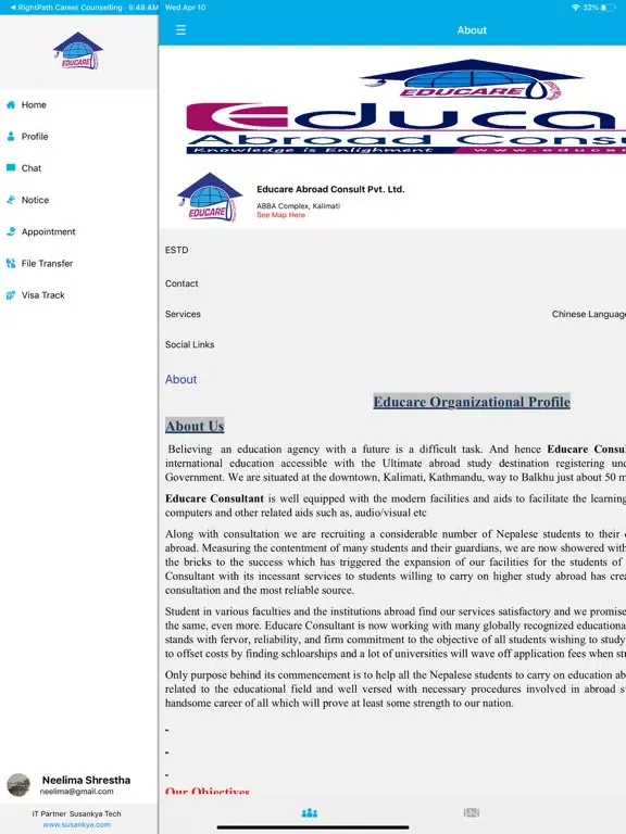 Educare Abroad Consult iPad  Screenshots