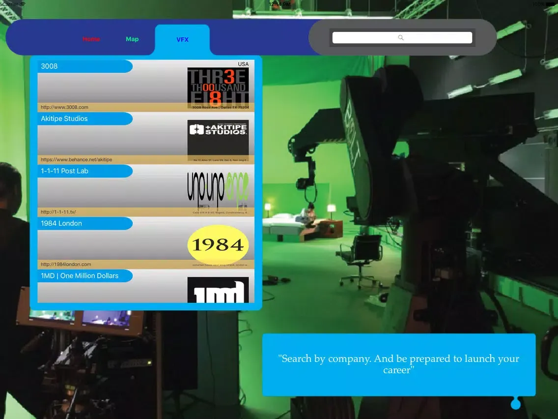 Zrzuty ekranu VFX Directory iPad 