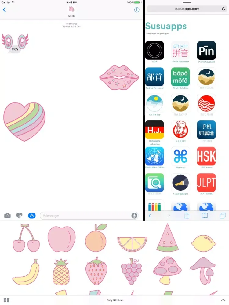 ภาพหน้าจอของ Girly Girly Stickers iPad 