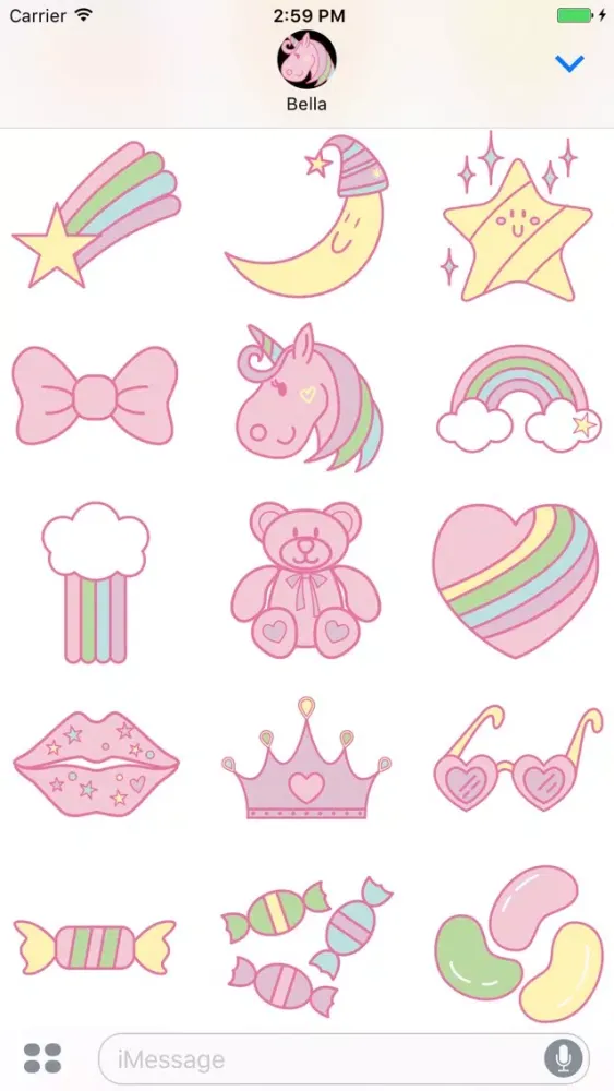 ภาพหน้าจอของ Girly Girly Stickers