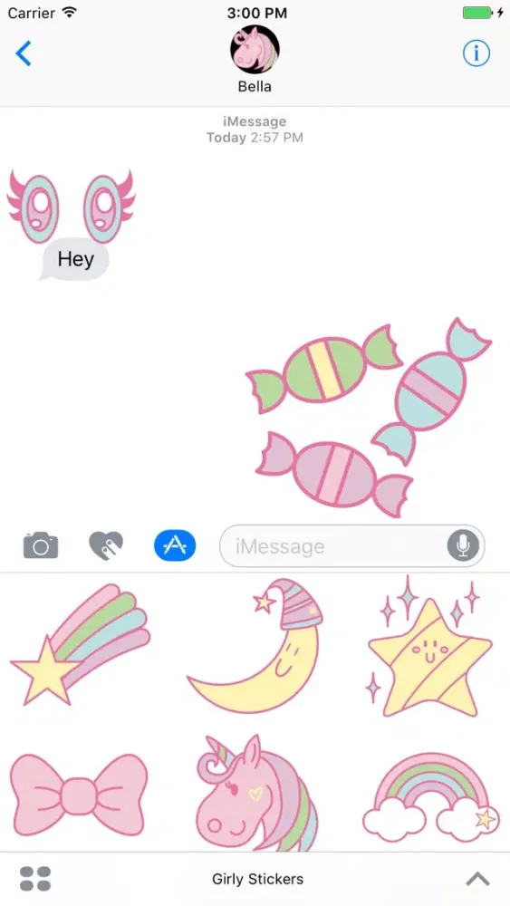 ภาพหน้าจอของ Girly Girly Stickers