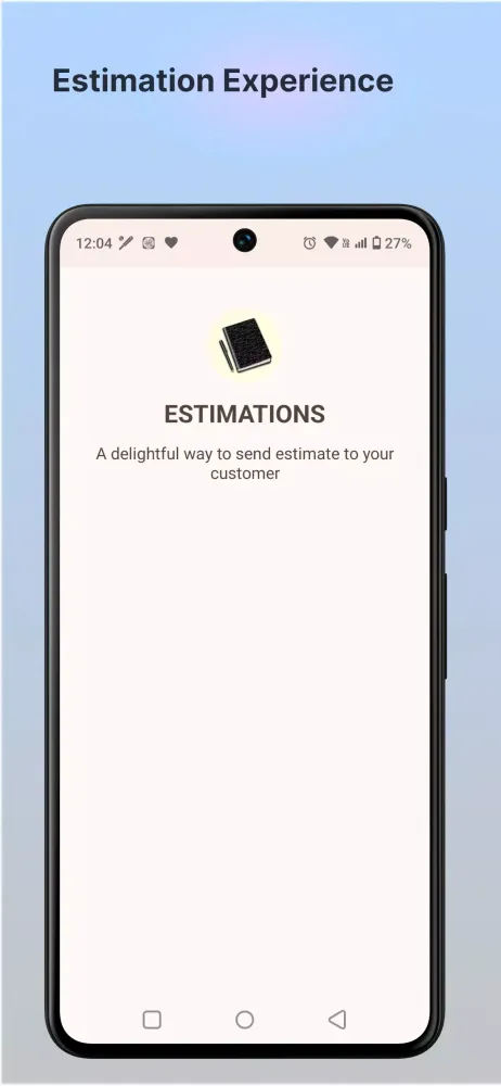Capturas de tela do Business Estimates,Estimation
