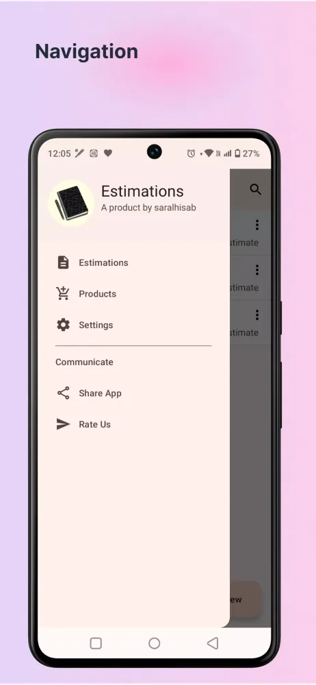 Capturas de tela do Business Estimates,Estimation