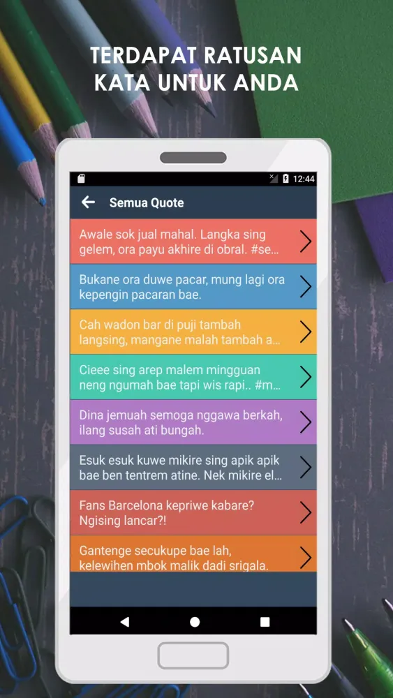 Capturas de tela do Kata Kata Lucu Bahasa Jawa Lengkap