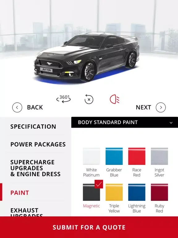 Sutton Mustang Configurator iPad  स्क्रीनशॉट